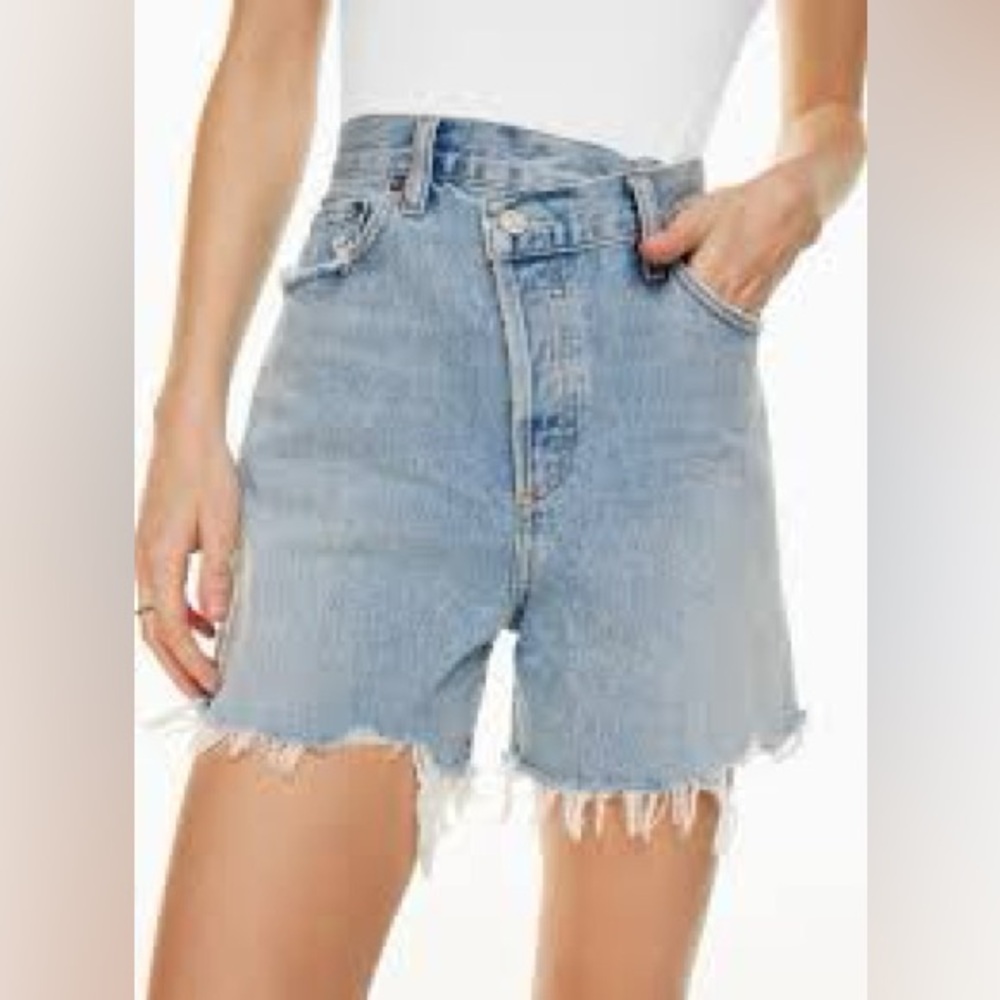 Agolde criss cross jean shorts - Picture 4 of 8